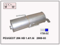 PEVGEOT 206 ARKA EGZOZ. HB 1.4/1.6i 2000-03