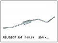 PEUGEOT 306 MIDDLE EXHAUST. 1.4/1.6 i HB 2001>...