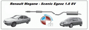 RENAULT MEGANE - SCENIC EXHAUST 1.6 8V K7M (1996 - 02)
