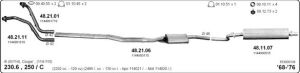 MERCEDES 114W VORDERES ZWISCHENROHR. 230,6/250 68-75