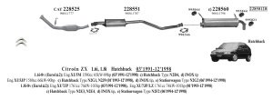 CITROEN ZX ARKA EGZOZ 1.4 - 1.6 - 1.8i HB (1991 - 97)