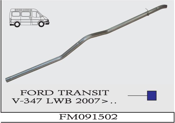 FORD TRANSİT ARKA  EGZOZ BORUSU  V347-348.Uzun Şaşe