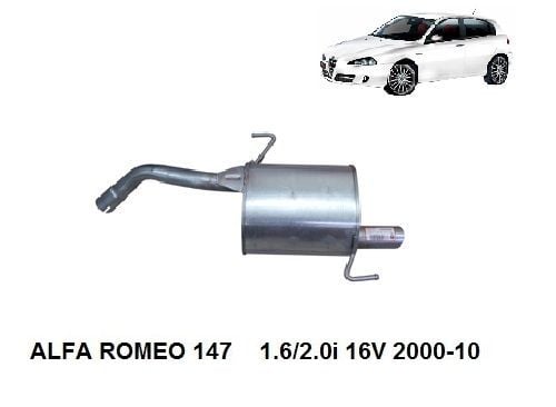 ALFA ROMEO 147 ARKA EGZOZ   EKO TİP  1,6  2,0 TWİN SPARK (2002-10)