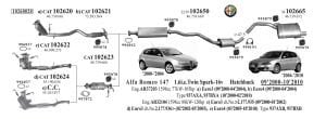 ALFA ROMEO 147 ARKA EGZOZ   EKO TİP  1,6  2,0 TWİN SPARK (2002-10)