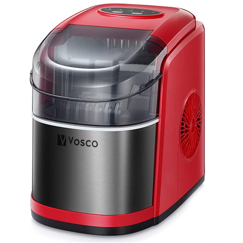 Vosco Buz Makinesi 12 kg/gün kapasiteli (Kırmızı) VSCB-12BK