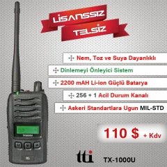 TTI TX1000U Lisanssız El Telsizi - Kore Telsizi