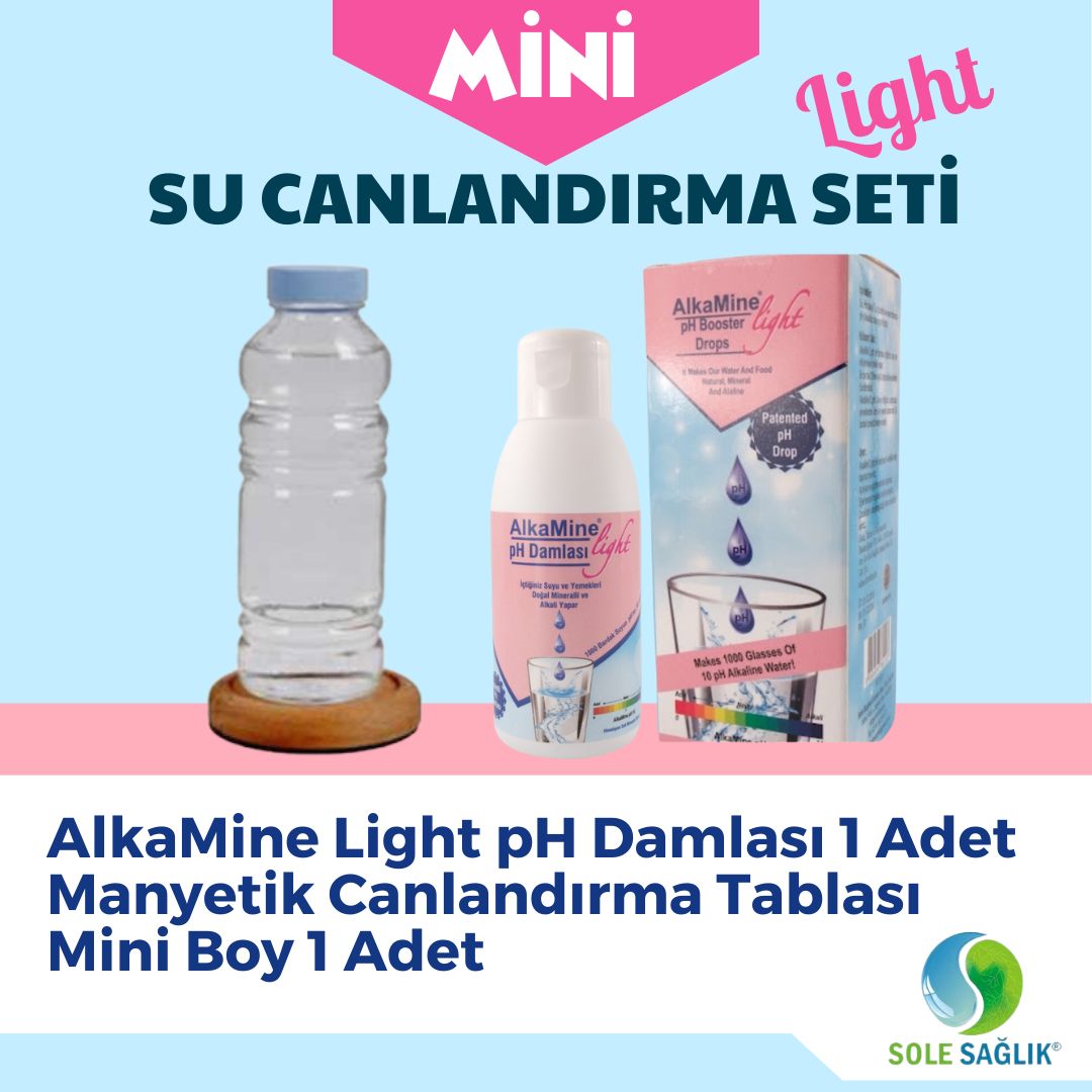 Sole Sağlık Mini Light Su Canlandırma Seti (1 Adet Mini Tabla, 1 Adet Alkamine Light Ph Damla)