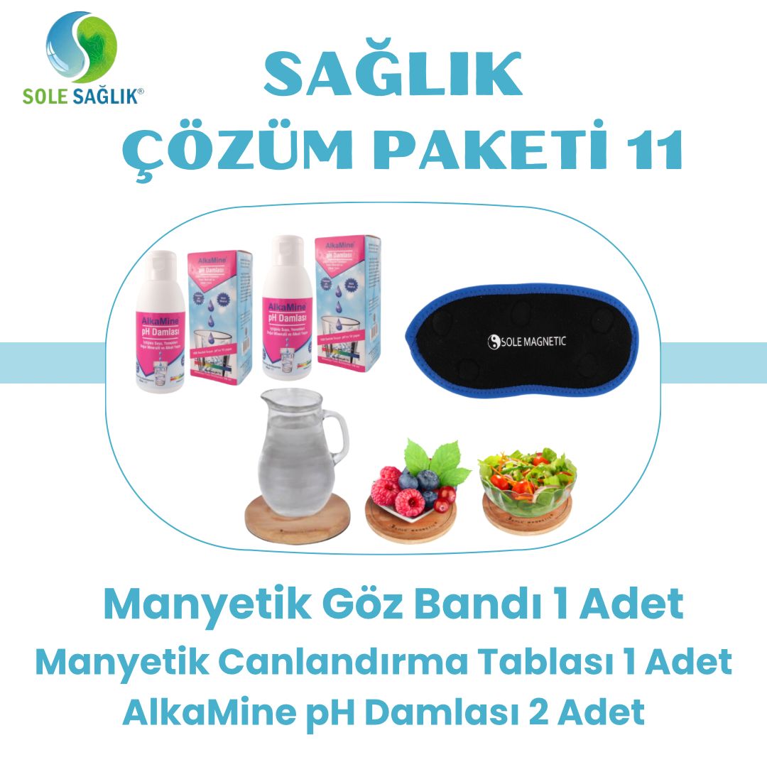Sole Sağlık Çözüm Paketi 11 (Manyetik Göz Bandı 1 Adet, Canlandırma Tablası 1 Adet, Alkamine 2 Adet)