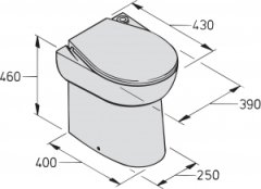 Vetus elektrikli maceratörlü tuvalet WCS model