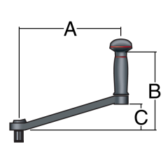 Harken B8AL, Yelken Vinç kolu  203 mm, Aluminyum, Kilitli