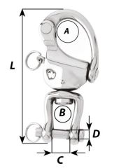 Wichard Mandar Kilidi , Snap Shackle, 90mm