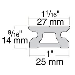 Harken 27 mm Clear Anodized Pinstop Track — 3 m