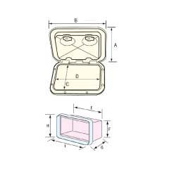 MID LINE Saklama Hatchi, Beyaz, 355x600mm