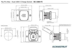 Scanstrut Flip Pro Max SC-USB-F3 Çiftli Type-C şarz cihazı