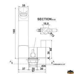 CAN RB1493 Katlanır musluk, sıcak-soğuk su 12V