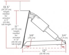 Lenco elektro-mekanik flap sistemi. Edge Mount. 12V. 5-9m