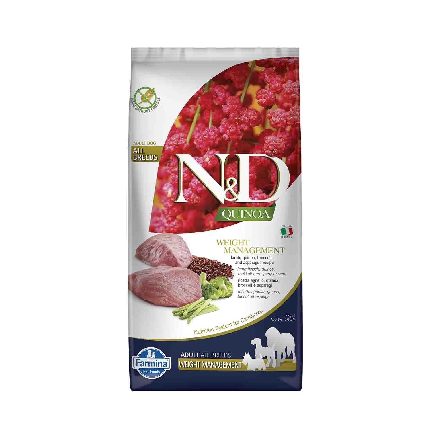 ND Quinoa Weight Management Kilolu Köpekler için Kuzu Etli Yetişkin Köpek Maması 7 KG