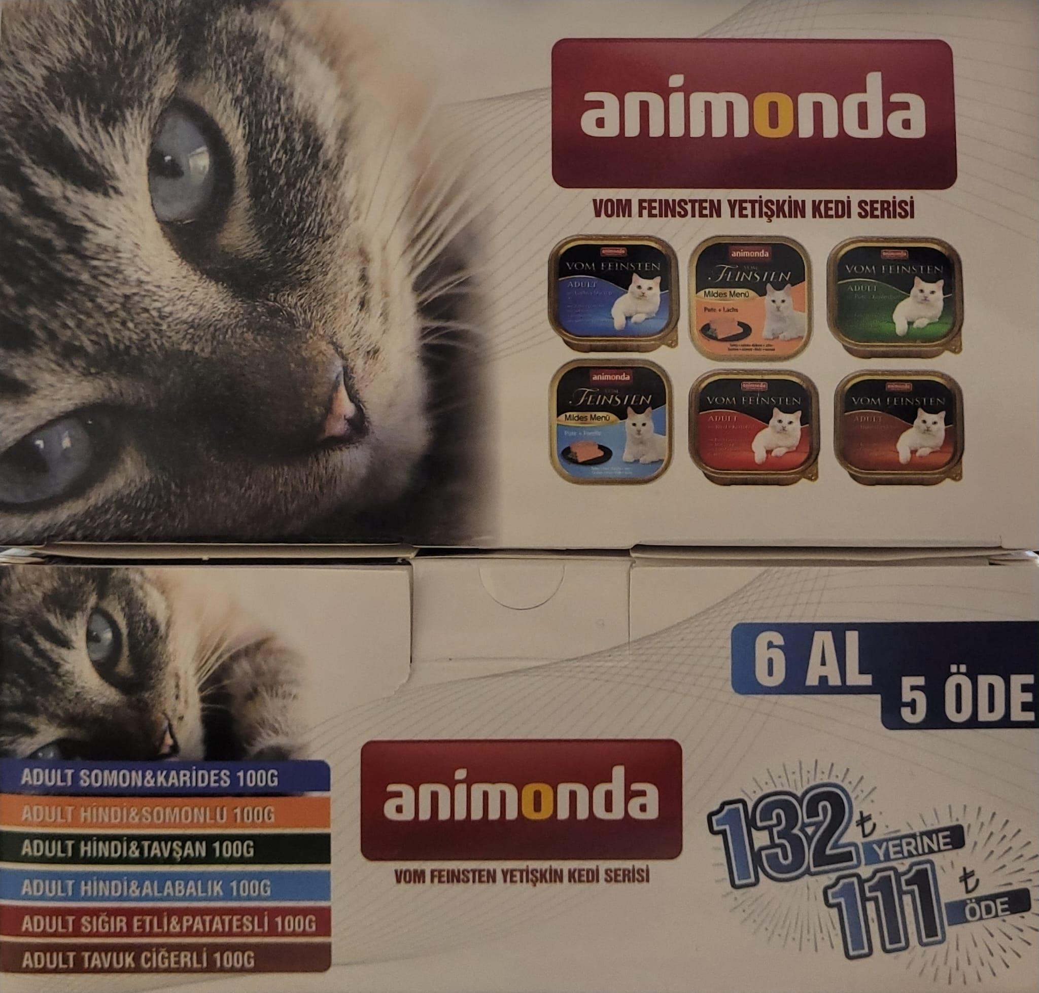 Animonda Yetişkin Kedi Konservesi 100 gr  6 Al 5 Öde