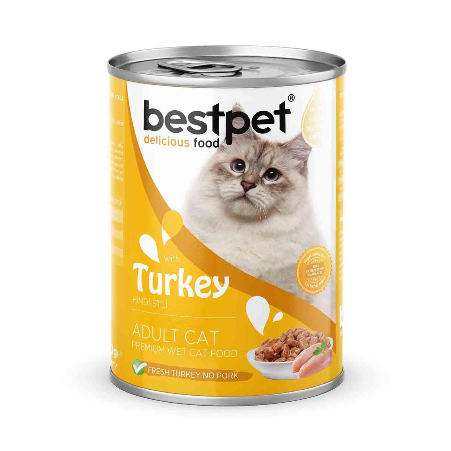 Bestpet Hindi Etli Yetişkin Kedi Konservesi 400 Gr