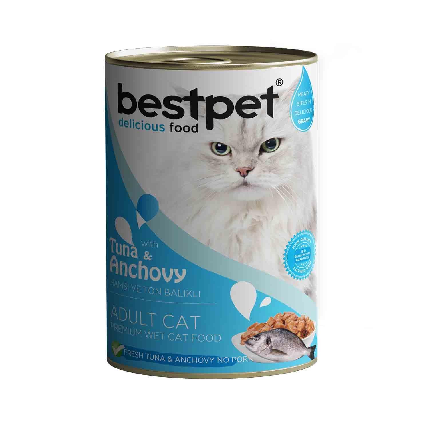 Bestpet Ton Balıklı ve Hamsili Gravy Yetişkin Kedi Konservesi 400gr