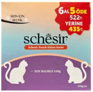 Schesir Ton Balıklı Yavru Kedi Konservesi 100gr (6 AL 5 ÖDE)