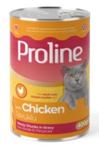 Proline Sos İçinde Parça Etli Tavuklu Yetişkin Kedi Konserve Maması 400 Gr