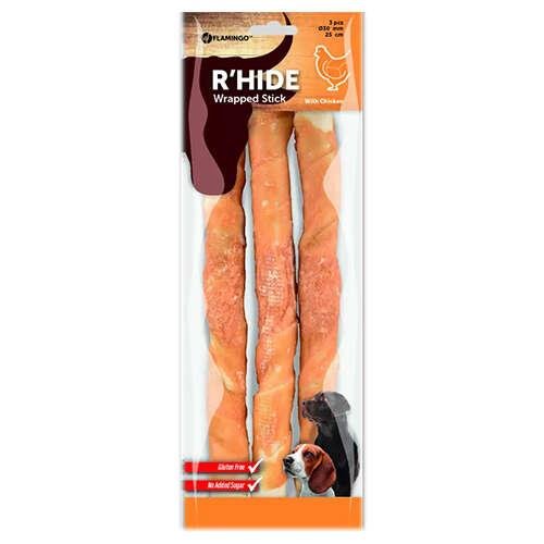 Flamingo Rhide Tavuk Eti Kaplı Dental Köpek Stick 25 cm 3 Adet