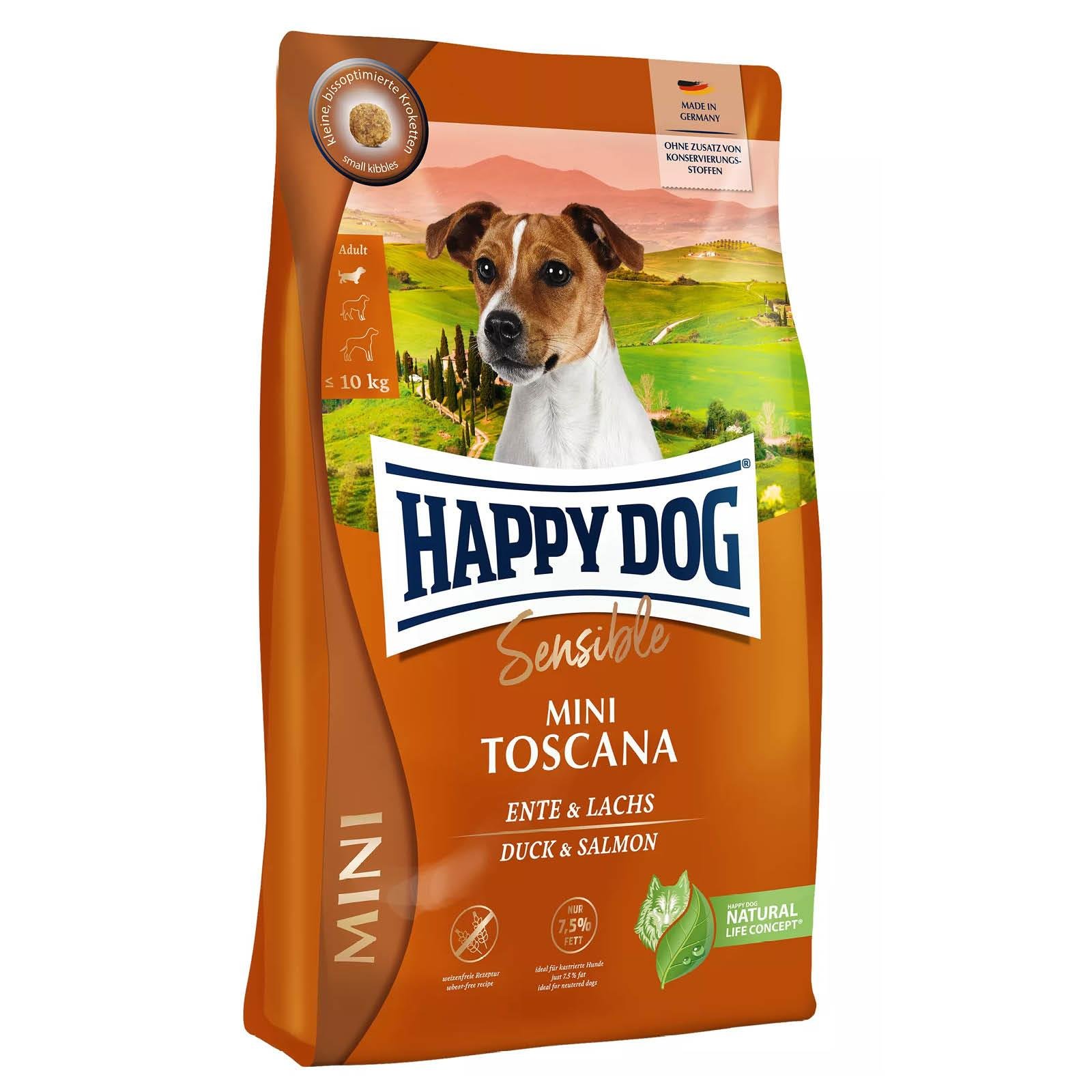 Happy Dog Mini Sensible Toscana Ördekli Somonlu Kısırlaştırılmış LightKüçük Irk Köpek Maması 4 KG