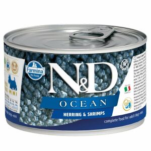 ND Ocean Mini Ringa Balıklı Ve Karidesli Yetişkin Köpek Konservesi 140 Gr