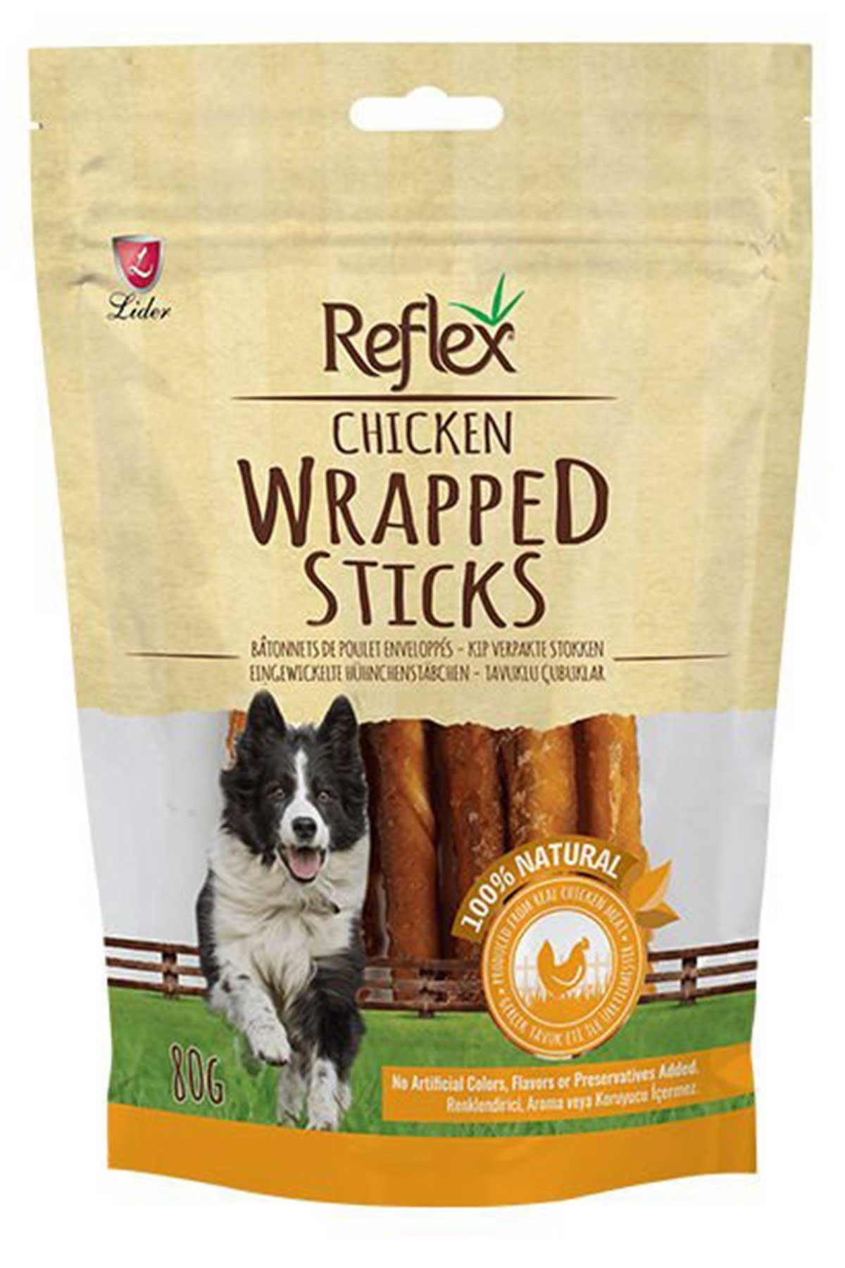 Reflex Wrapped Sticks Tavuklu Köpek Ödül Çubukları 80gr