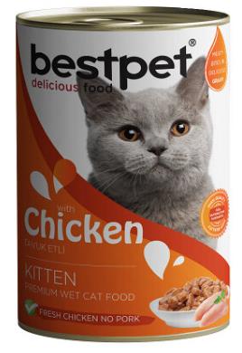 Bestpet Jöle İçinde Parça Etli Tavuklu Konserve Yavru Kedi Maması 400 gr