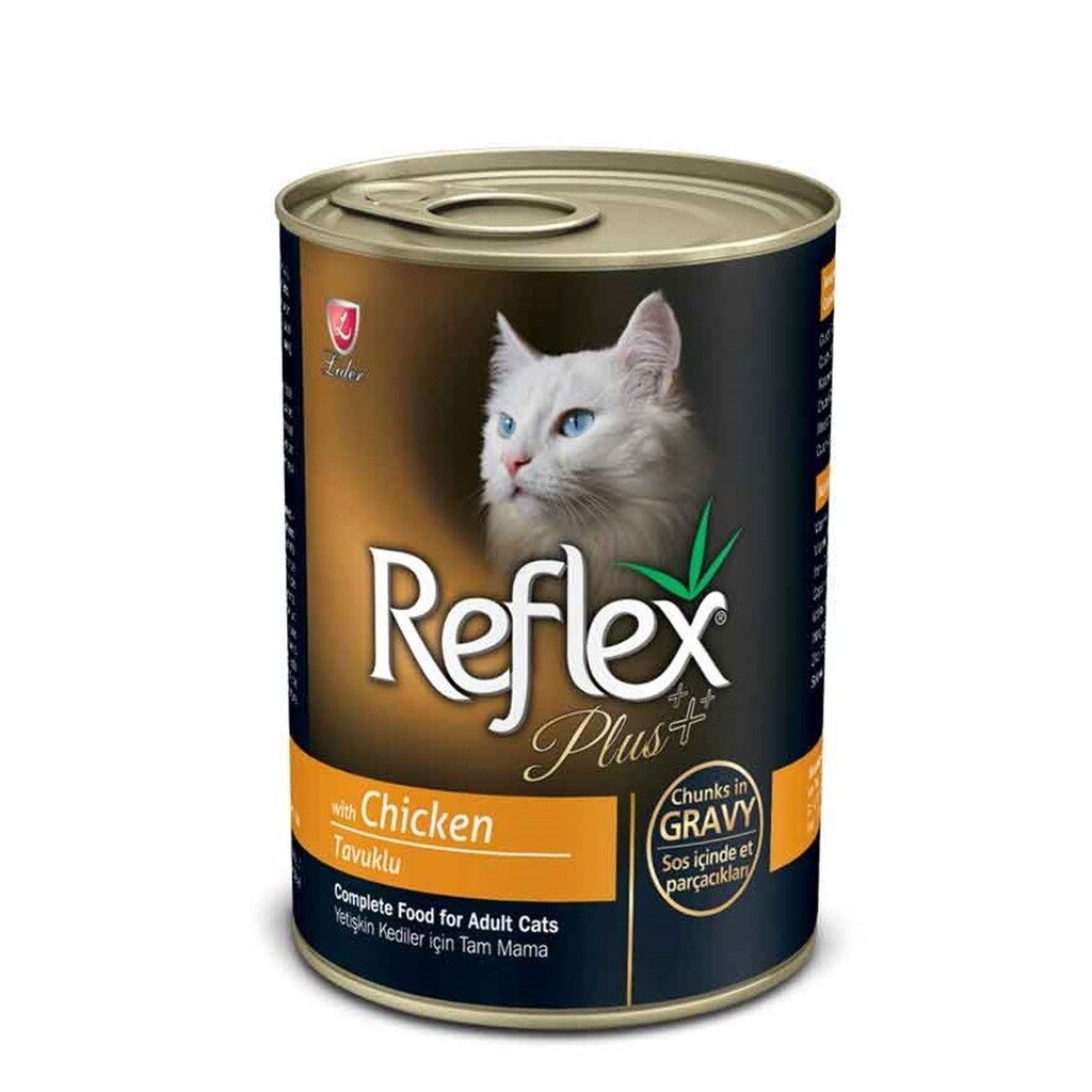 Reflex Plus Soslu Tavuklu ve Et Parçacıklı Konserve Yetişkin Kedi Maması 400 G