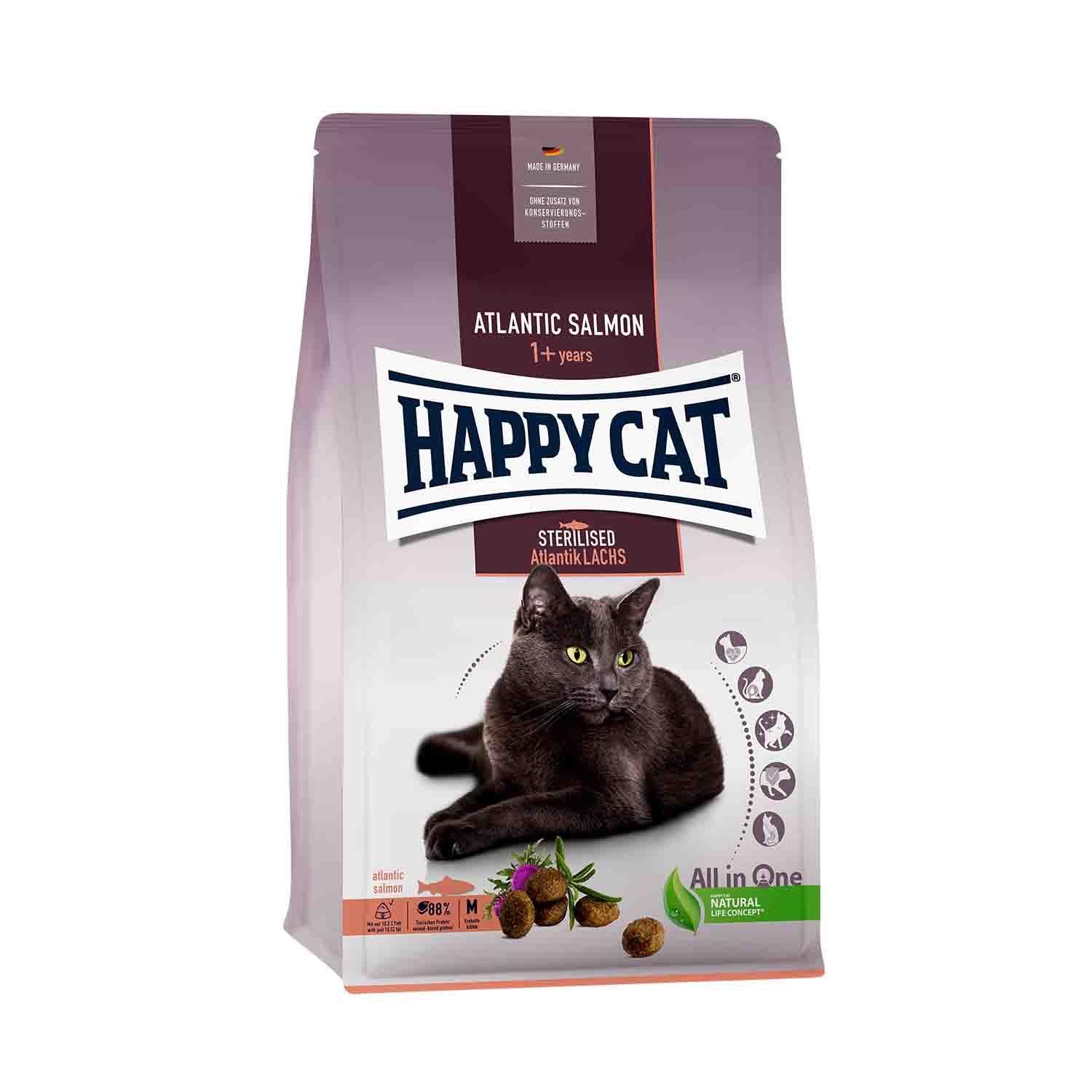 Happy Cat Somonlu Atlantic Kısırlaştırılmış Yetişkin Kedi Maması 4 KG