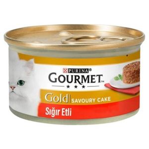 Gourmet Gold Savoury Cake Sığır Etli Konserve Yetişkin Kedi Maması 85 G