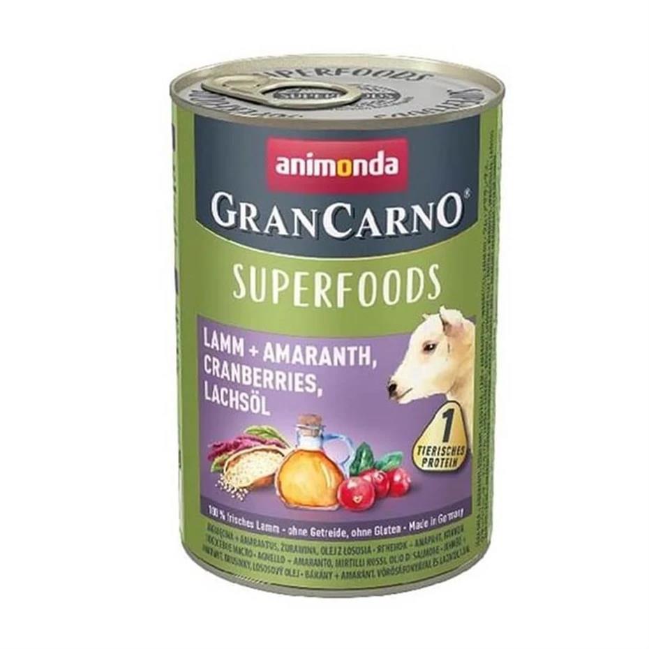 Animonda GranCarno Superfoods Kuzu Amarant  Ve Kızılcıklı Köpek Konservesi 400 Gr