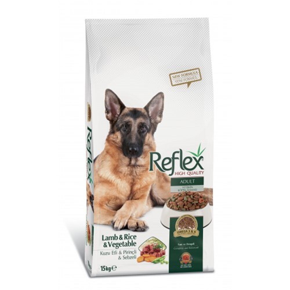 Reflex Kuzu Etli Pirinçli ve Sebzeli Yetişkin Köpek Maması 15 KG