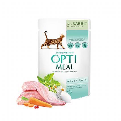 Optimeal Tavşanlı Havuçlu Yetişkin Kedi Yaş Maması 85 Gr