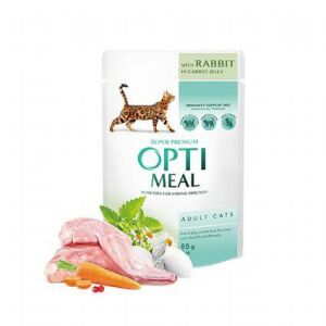 Optimeal Tavşanlı Havuçlu Yetişkin Kedi Yaş Maması 85 Gr