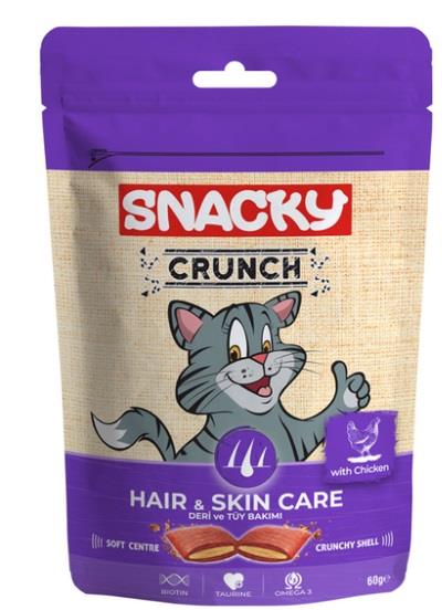 Snacky Crunchy Tavuklu Kedi Ödülü Hair Skin Tüy Bakım Ödülü 60 gr