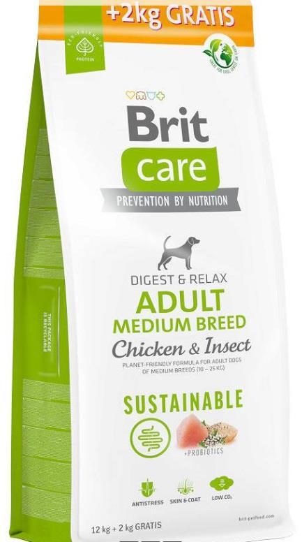 Brit Care Tavuklu Ve Larvalı Glutensiz Orta Irk Yetişkin Köpek Maması 12 Kg +2 Kg Hediyeli