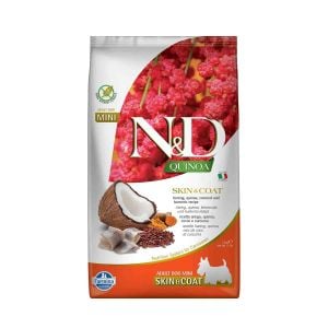 ND Quinoa Skin  Coat Tahılsız Tüy Bakımı Ringa Balıklı Mini Yetişkin Köpek Maması 2,5 Kg