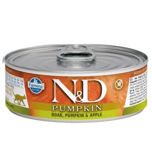 ND Pumpkin Balkabaklı Tahılsız Domuzlu Ve Elmalı Kedi Konservesi 80 Gr