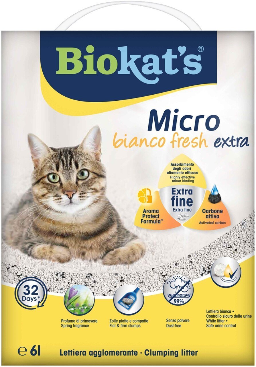 Biokat's Micro Bianco Fresh Extra Topaklaşan Kedi Kumu 6 L