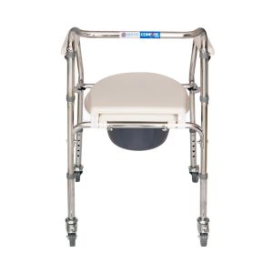 Comfort Plus DM-696 Tekerlekli Kovalı Komot banyo klozet hasta tuvalet sandalyesi