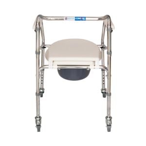 Comfort Plus DM-696 Tekerlekli Kovalı Komot banyo klozet hasta tuvalet sandalyesi