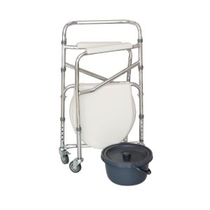 Comfort Plus DM-696 Tekerlekli Kovalı Komot banyo klozet hasta tuvalet sandalyesi