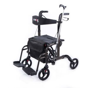 Comfort Plus DM-9124 Lüx Ayak Pedallı Alüminyum Rolatör (Hem Rolatör Hem Tekerlekli Sandalye)