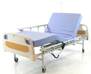 TAGESAN 2 Motorlu Tabanca Korkuluklu Hasta Karyolası ABS Başlıklı