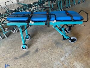 TAGESAN Katlanabilir Tekerlekli Ambulans Sedyesi Mavi