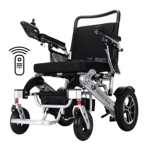 Ekonomik Lityum Pilli Hafif Akülü Tekerlekli Sandalye Uzaktan Kumandalı ve Tek Hareketle Katlanabilir